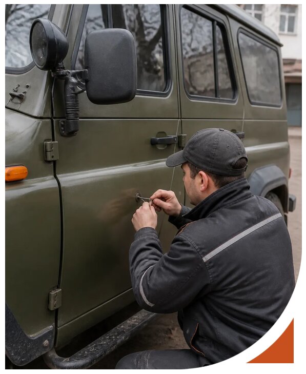 Профессиональное вскрытие автомобиля УАЗ без повреждений в Ленинске-Кузнецком